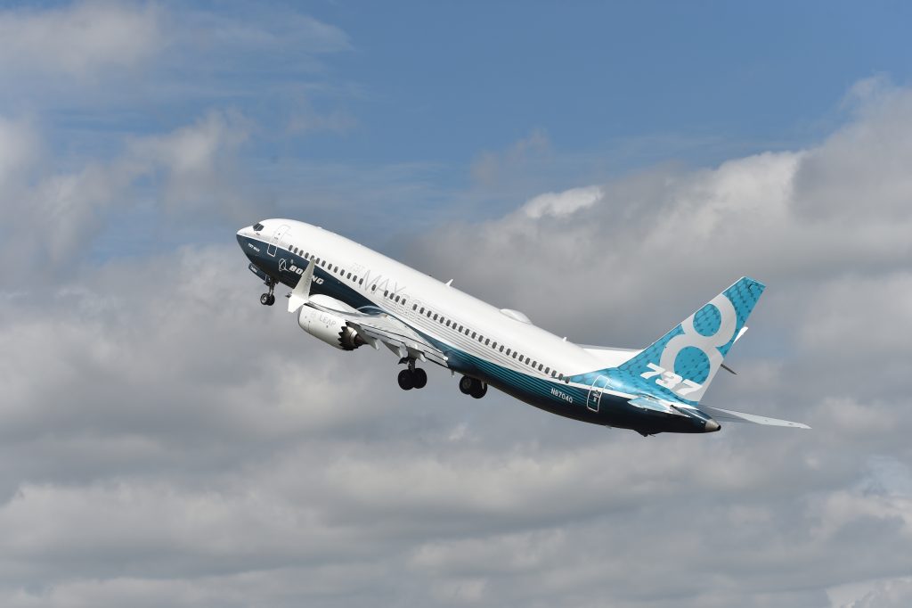 Le 737MAX à Farnbrough. Crédit : Farnbrough Air show