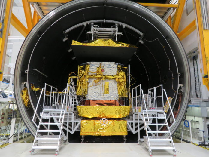 Konnect_satellite_in_thermal_vacuum_test_chamber