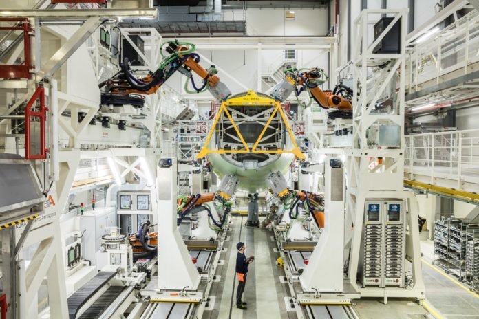 Chaîne robotisée A320 Hambourg aérostructures