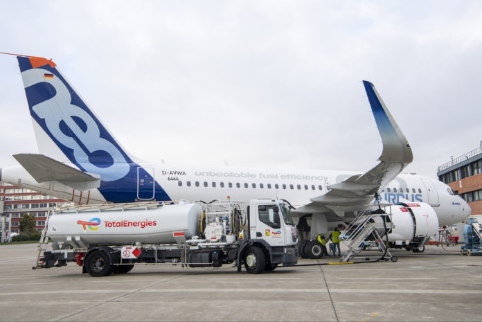 A319neo SAF - refueling SAF Décarbonation quotas