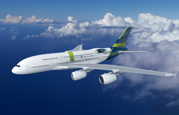 A380 flight test platform for the ZEROe demonstrator Banc d'essais avion à hydrogène