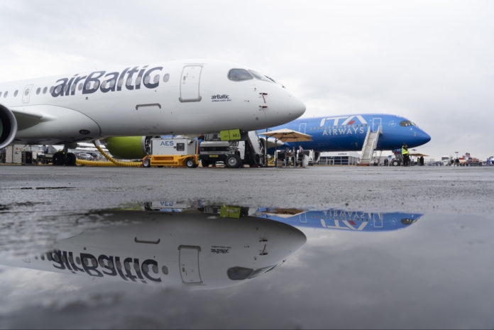 Commercial aircraft at Farnborough airshow - Day 5 Airbus